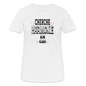 Suche nach Harmonie bei einem unbefristeten Vertrag - Frauen T-Shirt atmungsaktiv - Weiß - Vorne - AI Model Female 172 dark (172cm)