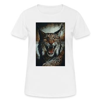 Wildkatze im Zorn - Frauen T-Shirt atmungsaktiv - Weiß - Vorne - AI Model Female 172 dark (172cm)