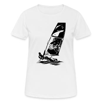 Open Skiff Segeljolle Segelboot Regattasegeln Kids - Frauen T-Shirt atmungsaktiv - Weiß - Vorne - AI Model Female 172 dark (172cm)