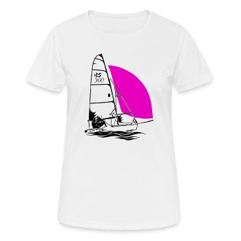 RS 500 Régate de dériveurs à voile voile de couleur - T-shirt respirant Femme - blanc - Devant - AI Model Female 172 dark (172cm)