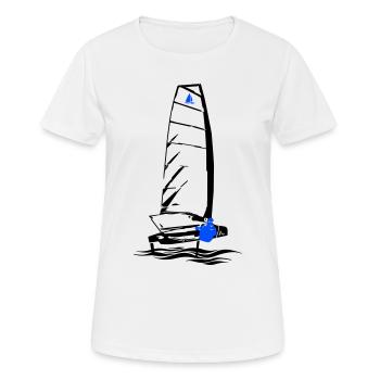 Foiling Moth Sailboat Foil Sailing Dinghy Moth - Women's Breathable T-Shirt - white - Front - AI Model Female 172 dark (172cm)