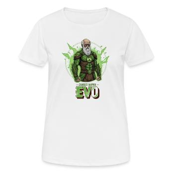 Évo Darwin Vert Héros - T-shirt respirant Femme - blanc - Devant - AI Model Female 172 dark (172cm)