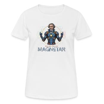 Faraday Magnetar in Rüstung - Frauen T-Shirt atmungsaktiv - Weiß - Vorne - AI Model Female 172 dark (172cm)