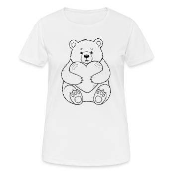 Teddybär mit Herz – kuschelige Liebe - Frauen T-Shirt atmungsaktiv - Weiß - Vorne - AI Model Female 172 dark (172cm)
