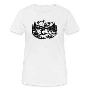 Camping Tent Forest Outdoor - T-shirt respirant Femme - blanc - Devant - AI Model Female 172 dark (172cm)