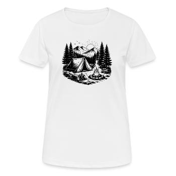 Camping Tent Forest Outdoor - T-shirt respirant Femme - blanc - Devant - AI Model Female 172 dark (172cm)