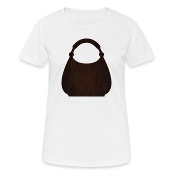 Brown Leather Bag Texture - Women's Breathable T-Shirt - white - Front - AI Model Female 172 dark (172cm)
