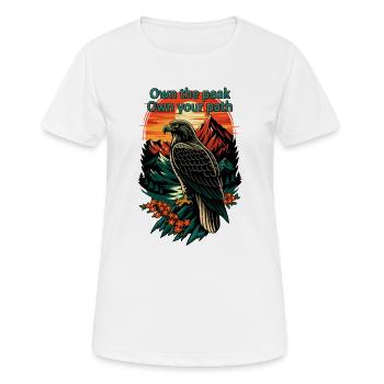 Own the Peak Eagle Path - Women's Breathable T-Shirt - white - Front - AI Model Female 172 dark (172cm)