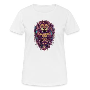 Graffiti de lion avec No More Lies - T-shirt respirant Femme - blanc - Devant - AI Model Female 172 dark (172cm)