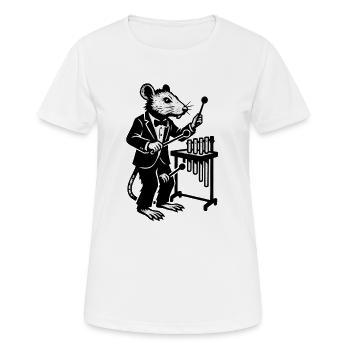 Ratte im Smoking Labormusik - Frauen T-Shirt atmungsaktiv - Weiß - Vorne - AI Model Female 172 dark (172cm)