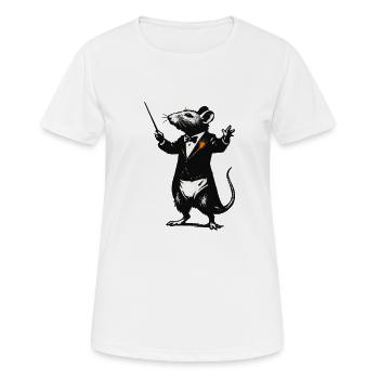 Ratte Dirigent im Smoking - Frauen T-Shirt atmungsaktiv - Weiß - Vorne - AI Model Female 172 dark (172cm)