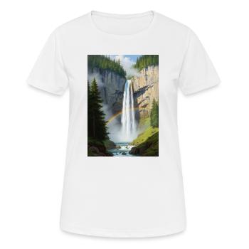  Die Krimmler Wasserfälle - Frauen T-Shirt atmungsaktiv - Weiß - Vorne - AI Model Female 172 dark (172cm)