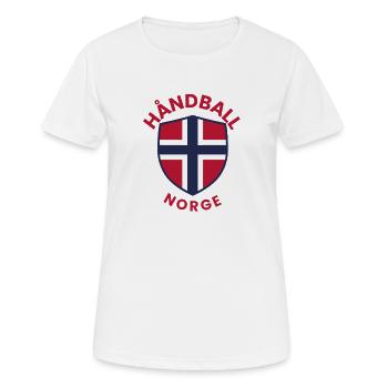 Norway's handball shield with the Norwegian flag - Women's Breathable T-Shirt - white - Front - AI Model Female 172 dark (172cm)