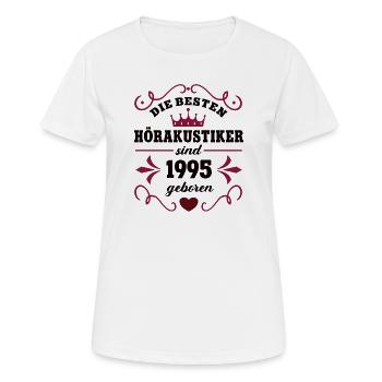 1995 Hearing Aid Acoustician Birthday Colleague Work - Women's Breathable T-Shirt - white - Front - AI Model Female 172 dark (172cm)