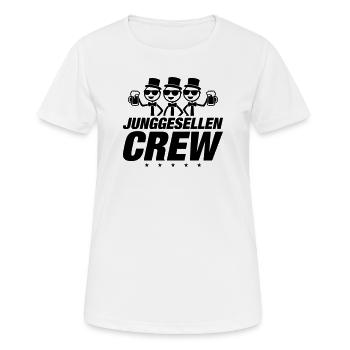 Junggesellen Crew - Frauen T-Shirt atmungsaktiv - Weiß - Vorne - AI Model Female 172 dark (172cm)