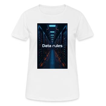 Règles de données des centres de données - T-shirt respirant Femme - blanc - Devant - AI Model Female 172 dark (172cm)