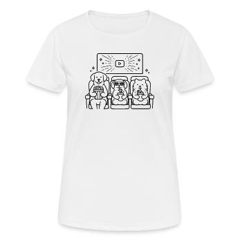Cinéma de chiens Chiens au cinéma - T-shirt respirant Femme - blanc - Devant - AI Model Female 172 dark (172cm)