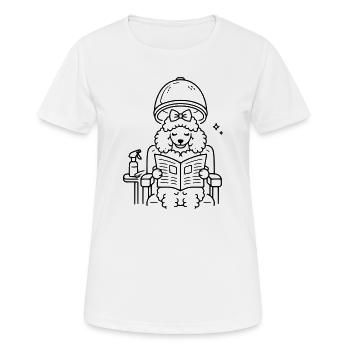 Pudel beim Frisör - Frauen T-Shirt atmungsaktiv - Weiß - Vorne - AI Model Female 172 dark (172cm)