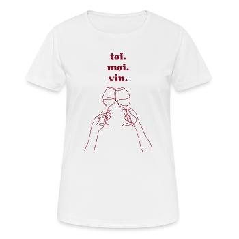 Du. Ich. Wein. - Frauen T-Shirt atmungsaktiv - Weiß - Vorne - AI Model Female 172 dark (172cm)