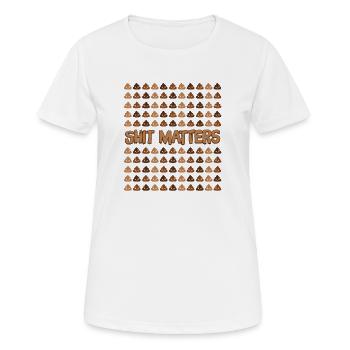 Ce qui compte : Schéma de selles - T-shirt respirant Femme - blanc - Devant - AI Model Female 172 dark (172cm)
