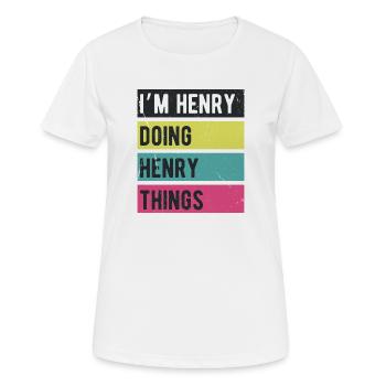 Ich bin Henry Macht Henry Dinge Retro Farben - Frauen T-Shirt atmungsaktiv - Weiß - Vorne - AI Model Female 172 dark (172cm)
