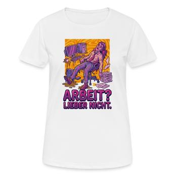 Travailler ? Plutôt pas - T-shirt respirant Femme - blanc - Devant - AI Model Female 172 dark (172cm)