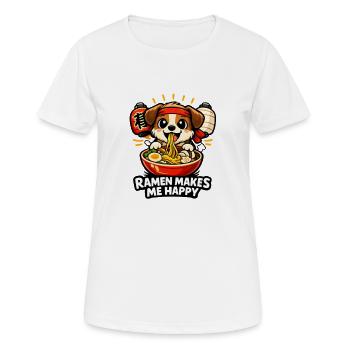 Le ramen me rend heureux - T-shirt respirant Femme - blanc - Devant - AI Model Female 172 dark (172cm)