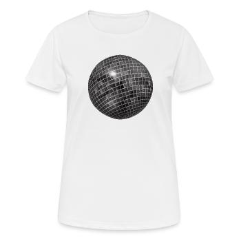 Sphère géométrique à paillettes - T-shirt respirant Femme - blanc - Devant - AI Model Female 172 dark (172cm)