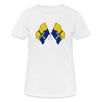 Deux drapeaux franchis – Durham - T-shirt respirant Femme - blanc - Devant - AI Model Female 172 dark (172cm)