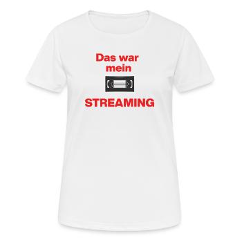 Das war Streaming, Videokasette früher, damals - Frauen T-Shirt atmungsaktiv - Weiß - Vorne - AI Model Female 172 dark (172cm)