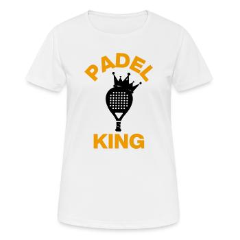 Roi du Padel – Souverain de la Cour ! Écrase-le - T-shirt respirant Femme - blanc - Devant - AI Model Female 172 dark (172cm)