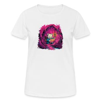 Panda dans la lumière rose de la grotte - T-shirt respirant Femme - blanc - Devant - AI Model Female 172 dark (172cm)