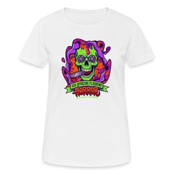 Horreur du crâne néon avec tentacules - T-shirt respirant Femme - blanc - Devant - AI Model Female 172 dark (172cm)
