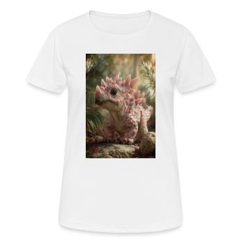 Stégosaure rose dans la Forêt des Braises - T-shirt respirant Femme - blanc - Devant - AI Model Female 172 dark (172cm)
