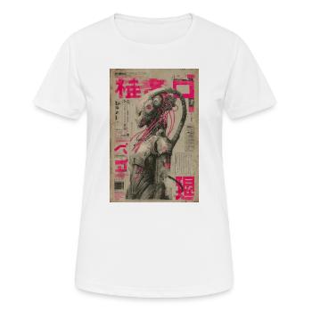 Mecha néon au milieu des actualités japonaises roses - T-shirt respirant Femme - blanc - Devant - AI Model Female 172 dark (172cm)