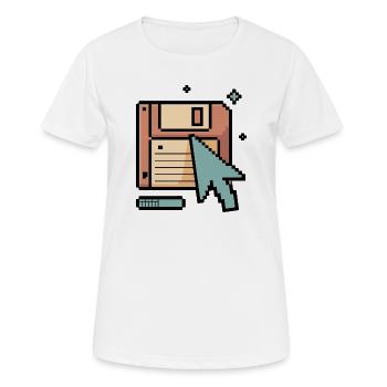 Internet rétro sur disquettes - T-shirt respirant Femme - blanc - Devant - AI Model Female 172 dark (172cm)