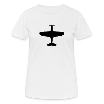 Top-Down Airplane Silhouette - Women's Breathable T-Shirt - white - Front - AI Model Female 172 dark (172cm)