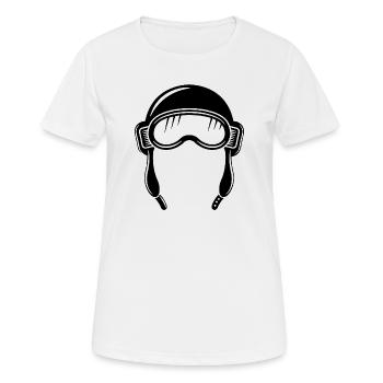 Cagoule d’aviateur - T-shirt respirant Femme - blanc - Devant - AI Model Female 172 dark (172cm)
