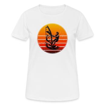 Minimalistisches Windsurfing Motiv - Frauen T-Shirt atmungsaktiv - Weiß - Vorne - AI Model Female 172 dark (172cm)