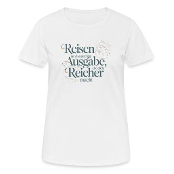 Le voyage est la seule dépense qui vous rend plus riche - T-shirt respirant Femme - blanc - Devant - AI Model Female 172 dark (172cm)
