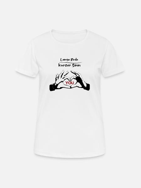Rotes YOU Typografie auf Schwarz - Frauen T-Shirt atmungsaktiv - Weiß