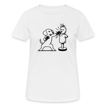 sparring dackel boxen line art  - Frauen T-Shirt atmungsaktiv - Weiß - Vorne - AI Model Female 172 dark (172cm)