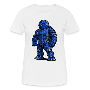 Futuristic Armored Turtle Warrior - Women's Breathable T-Shirt - white - Front - AI Model Female 172 dark (172cm)