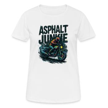 asphalt junkie - moto - T-shirt respirant Femme - blanc - Devant - AI Model Female 172 dark (172cm)