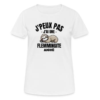 flemme, fatigue, repos - T-shirt respirant Femme - blanc - Devant - AI Model Female 172 dark (172cm)