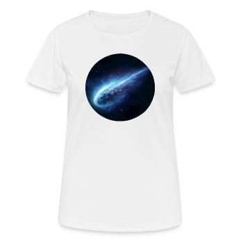 Astronomischer Weltraumkometen-Streifenschwanz - Frauen T-Shirt atmungsaktiv - Weiß - Vorne - AI Model Female 172 dark (172cm)