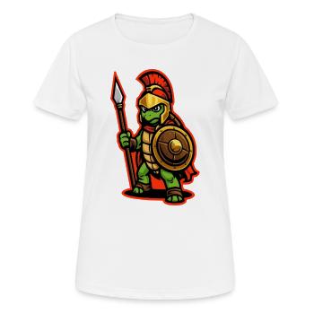 Spartan Turtle Warrior with Shield and Spear - Women's Breathable T-Shirt - white - Front - AI Model Female 172 dark (172cm)