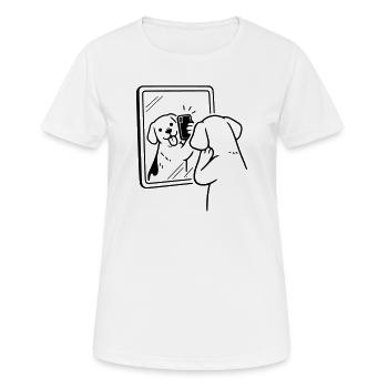 Selfie Dog Dog - Women's Breathable T-Shirt - white - Front - AI Model Female 172 dark (172cm)