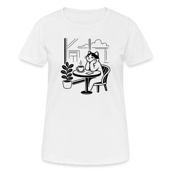 Thoughtful Cat Cafe - Women's Breathable T-Shirt - white - Front - AI Model Female 172 dark (172cm)