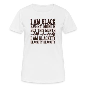 Mois noir Mois Battement de Cœur Poing - T-shirt respirant Femme - blanc - Devant - AI Model Female 172 dark (172cm)
